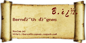 Bernáth Ágnes névjegykártya