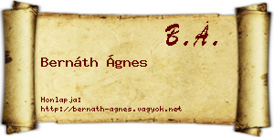 Bernáth Ágnes névjegykártya