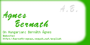 agnes bernath business card