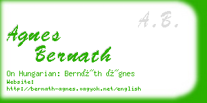 agnes bernath business card